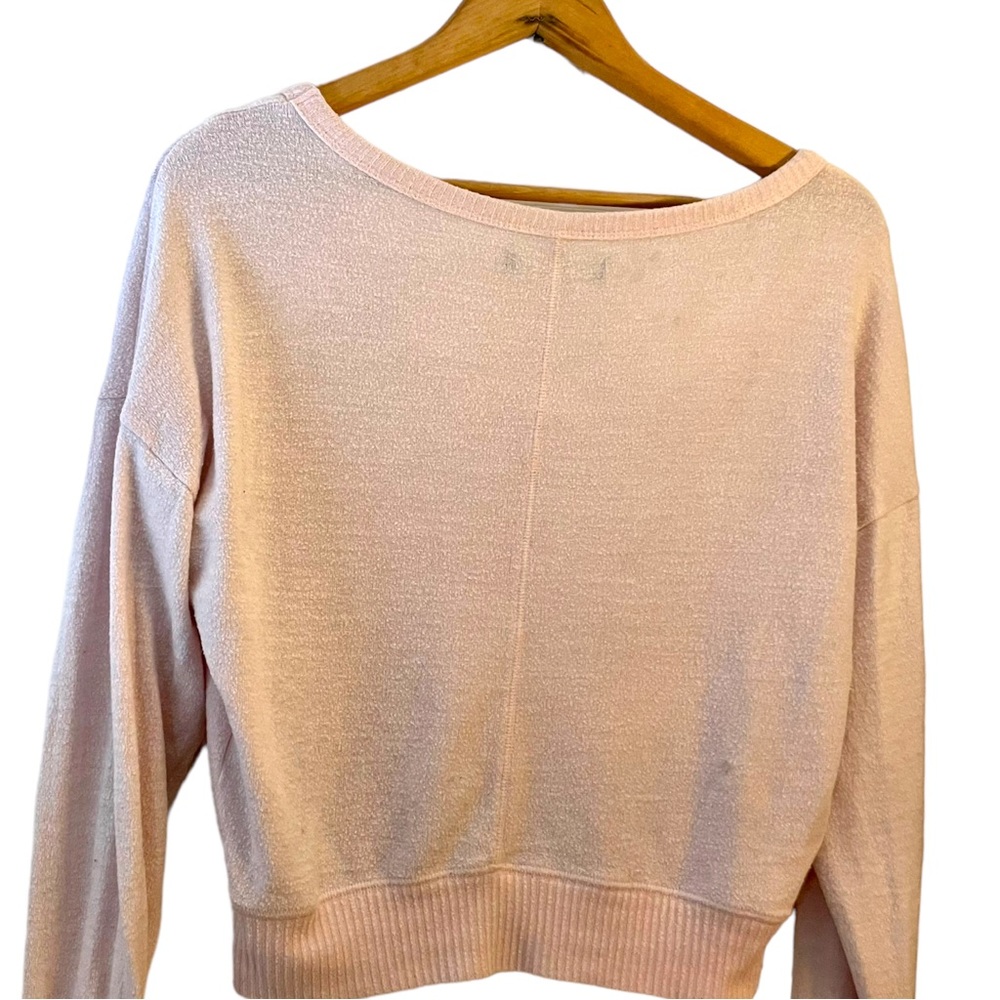 Abercrombie & Fitch, Light Pink Crop Top V Neck Lightweight Sweater, Women’s XS - Picture 6 of 9